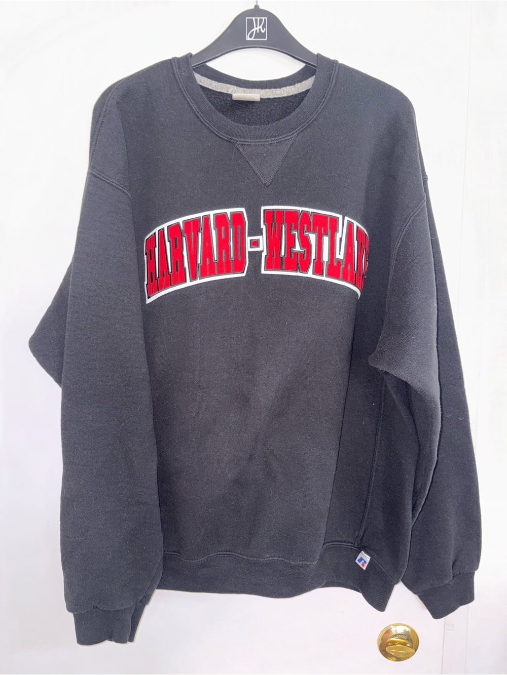 Russell Athletic Black Crewneck Sweatshirt  Graphic Harvard westlake size L